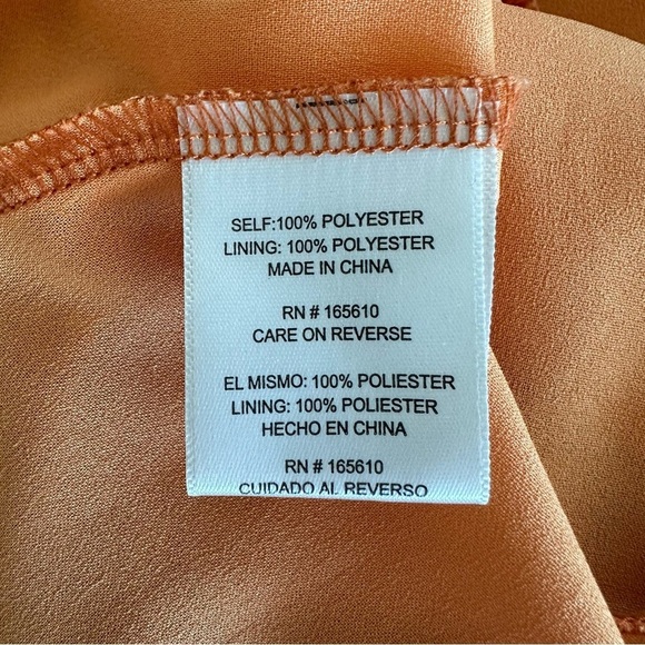 Ever After Orange Floral Long Sleeve Tiered Mini Dress Size Large - Picture 13 of 13